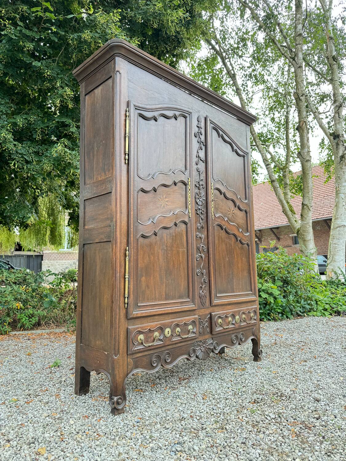 Louis XV Period 18th Century Oak Lorraine Wardrobe