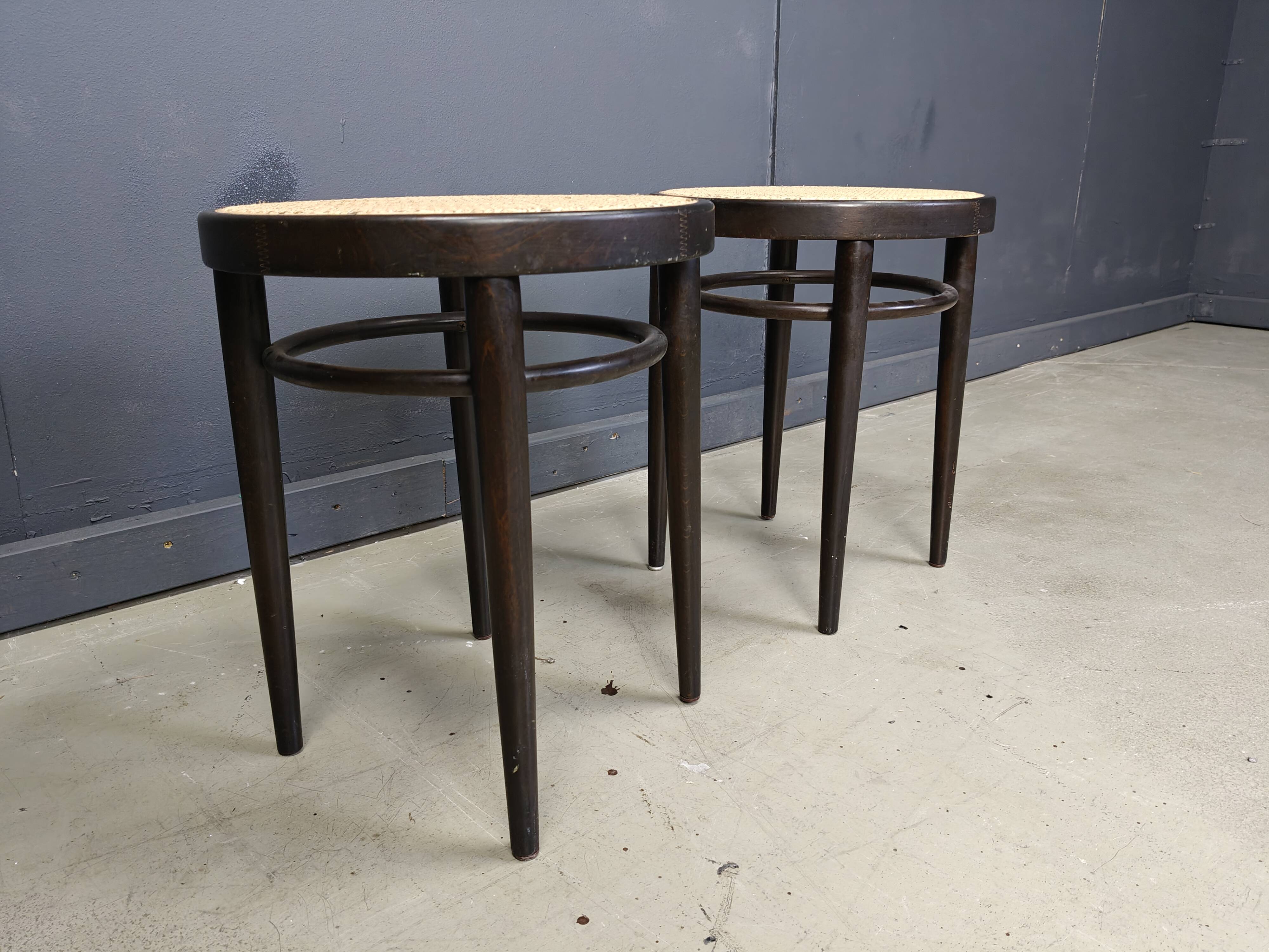 Pair of Thonet 214RH stools, 1980s