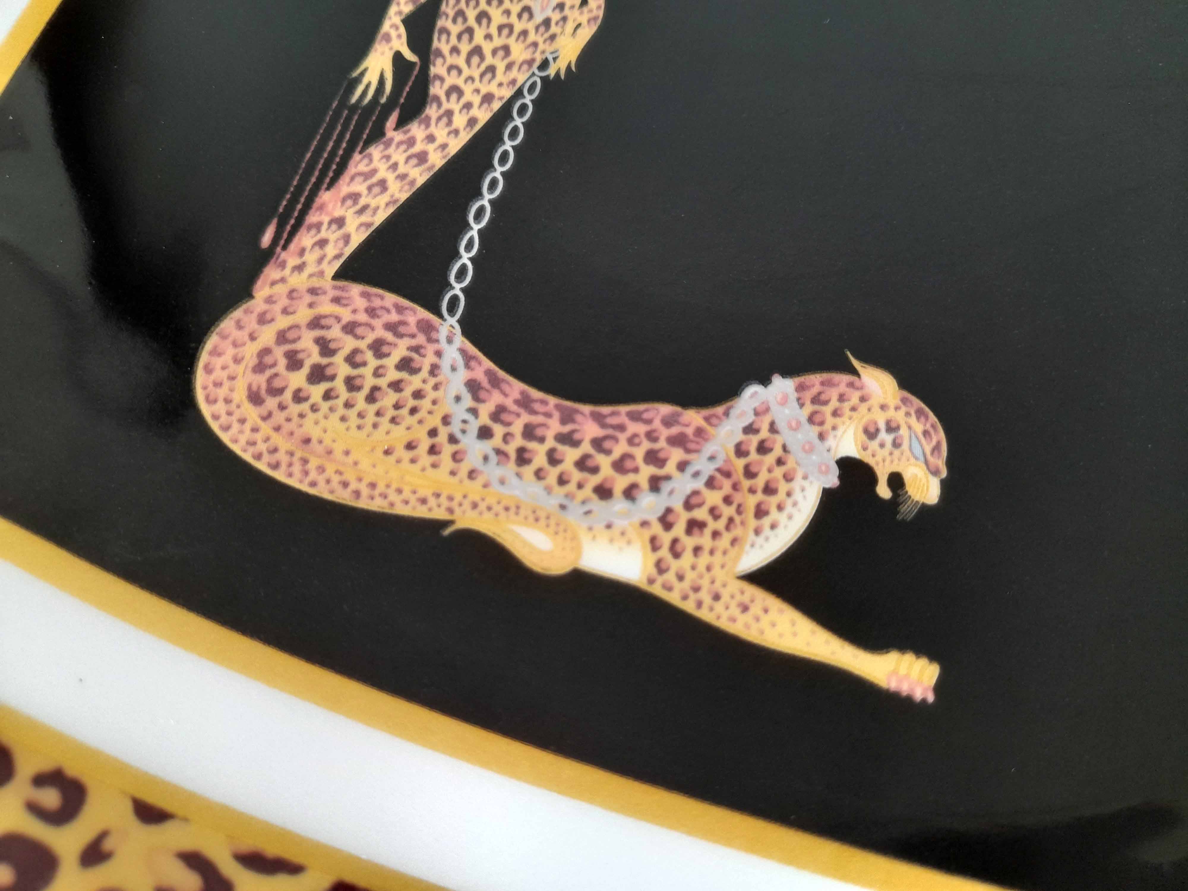 Art deco plate with erte drawing