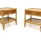 Set of 2 rattan bedside tables, Dux, Sweden, 1960