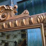 LARGE GOLDEN BEVELLED MIRROR WITH HEAD REF JE