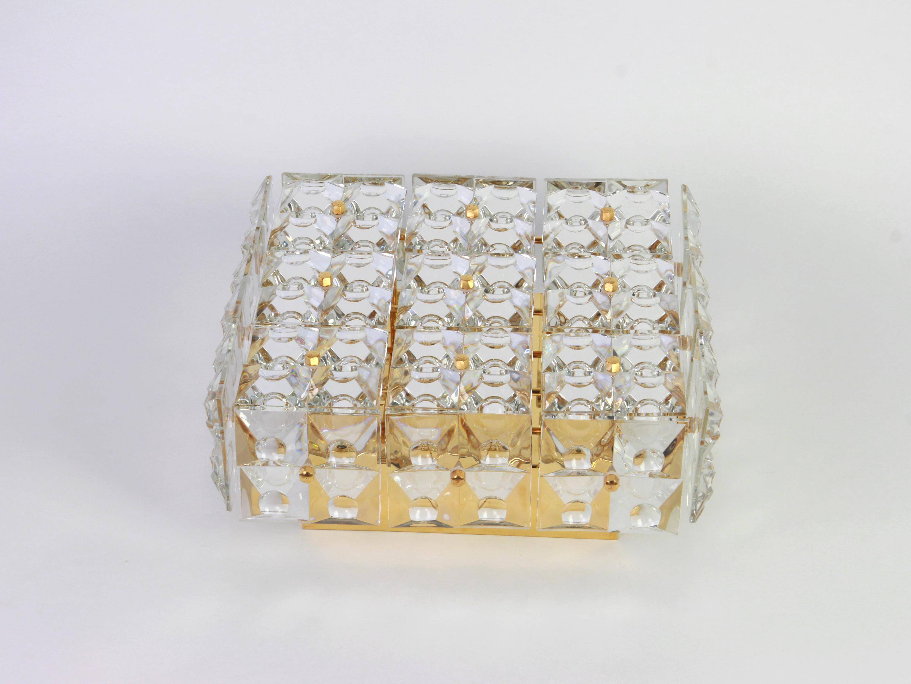 faceted crystal ceiling lamp by Kinkeldey, Germany.