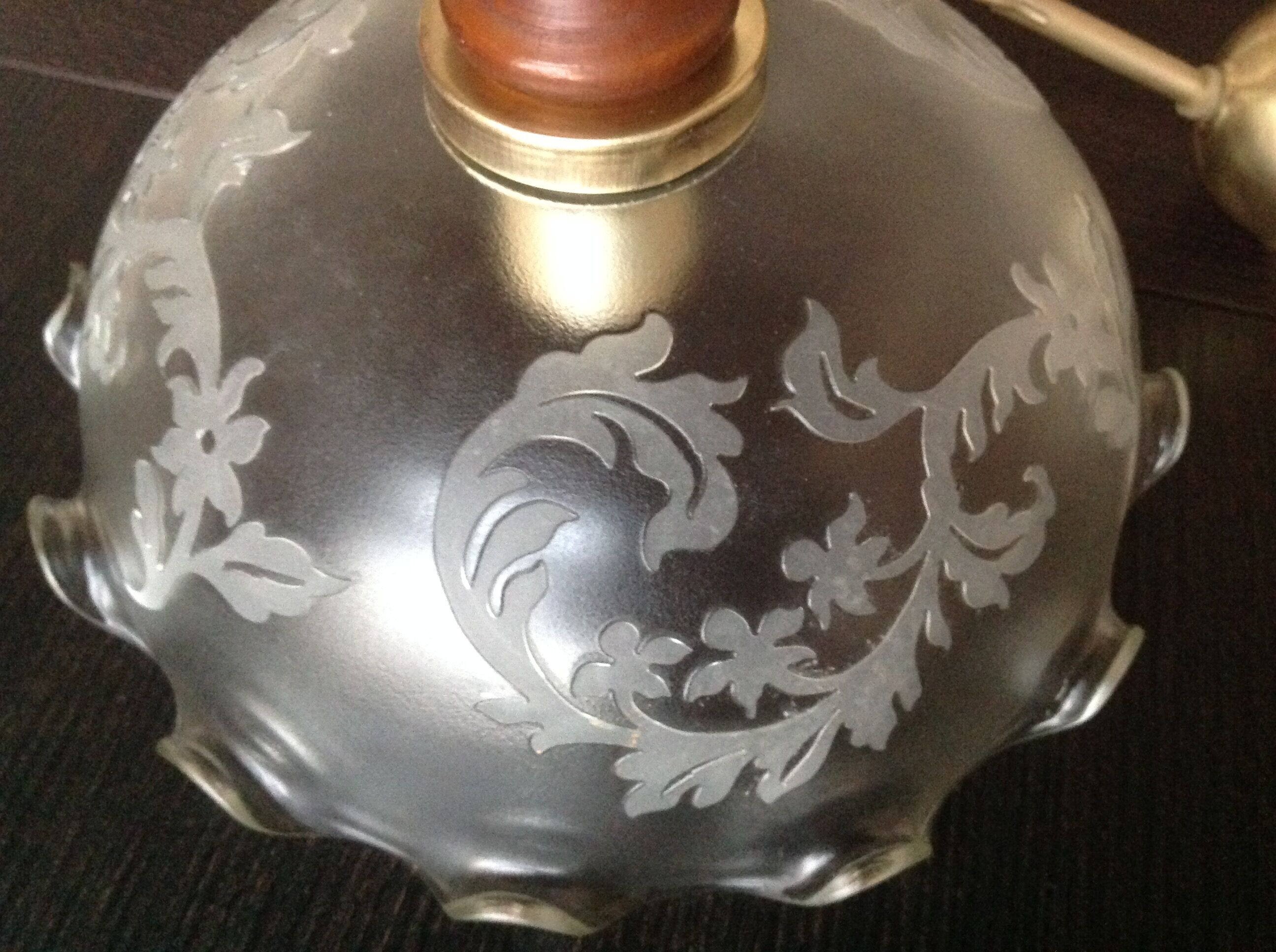 Art deco art style depoli glass hanging