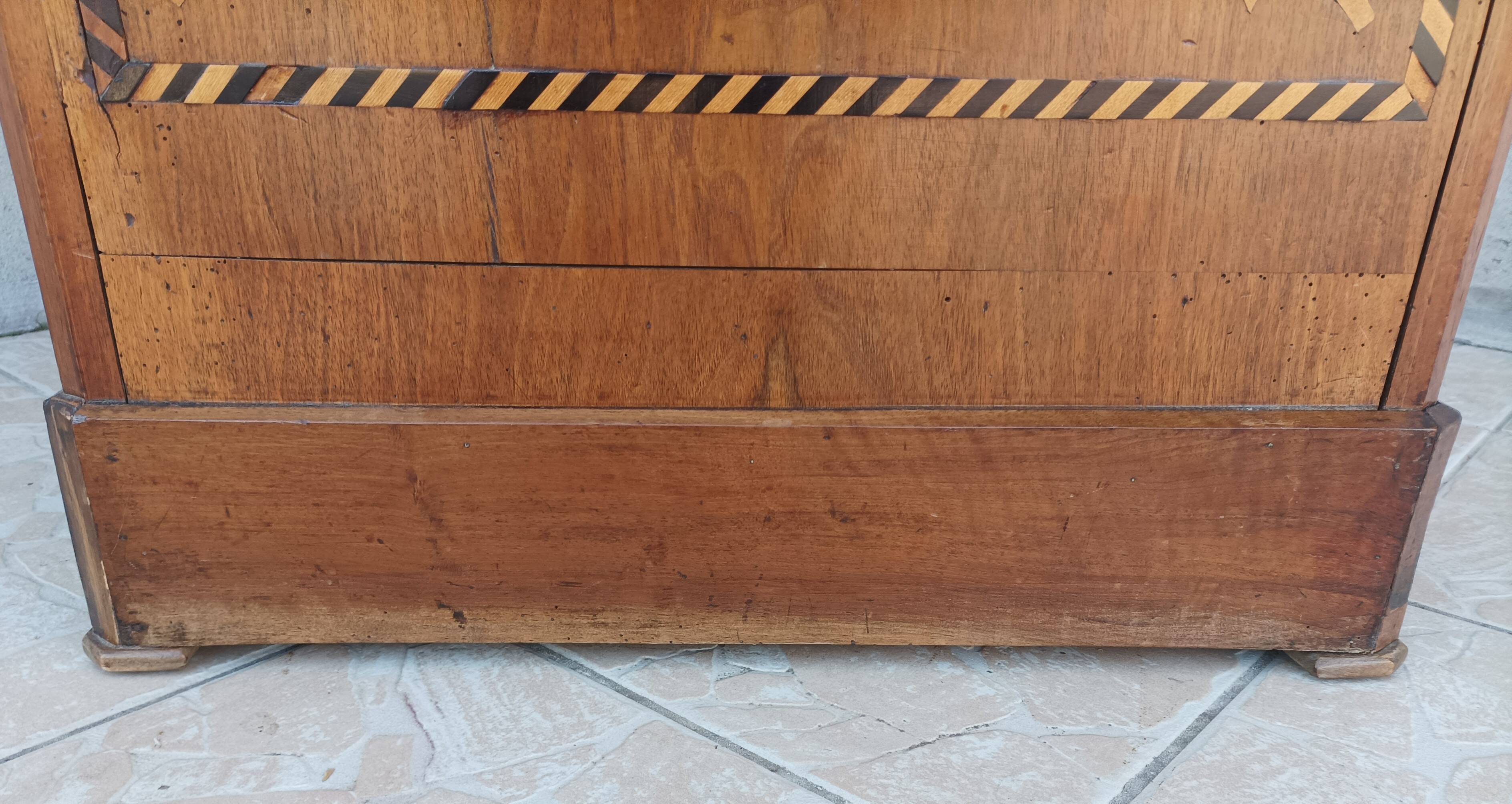 Inlaid walnut entryway sideboard
