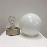 Bauhaus style wall lamp with opaline globe