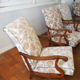 Four 1950s armchairs - wooden armrests