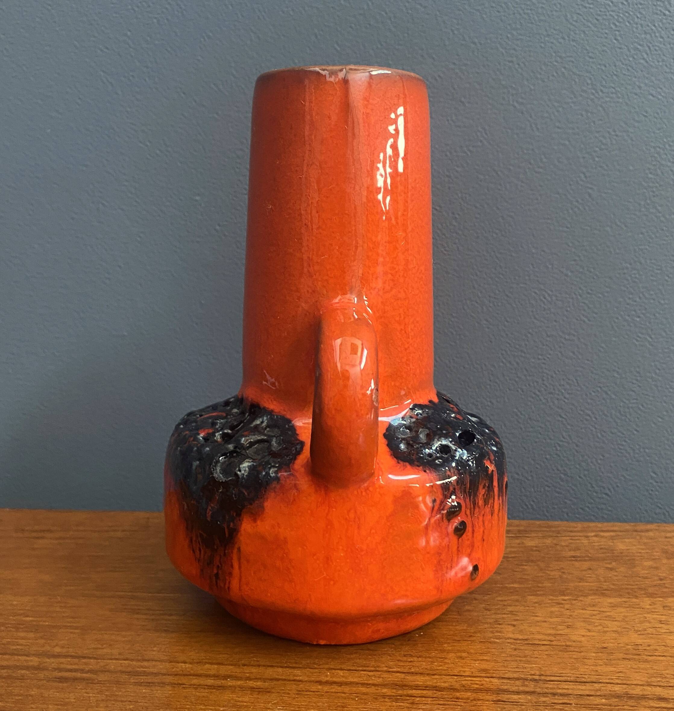 Orange Fat Lava vase by C.J Kreutz model 219 1960s West Germany Pottery