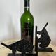 Pair of brutalist buffalo / bison bookends, black metal, mid-century