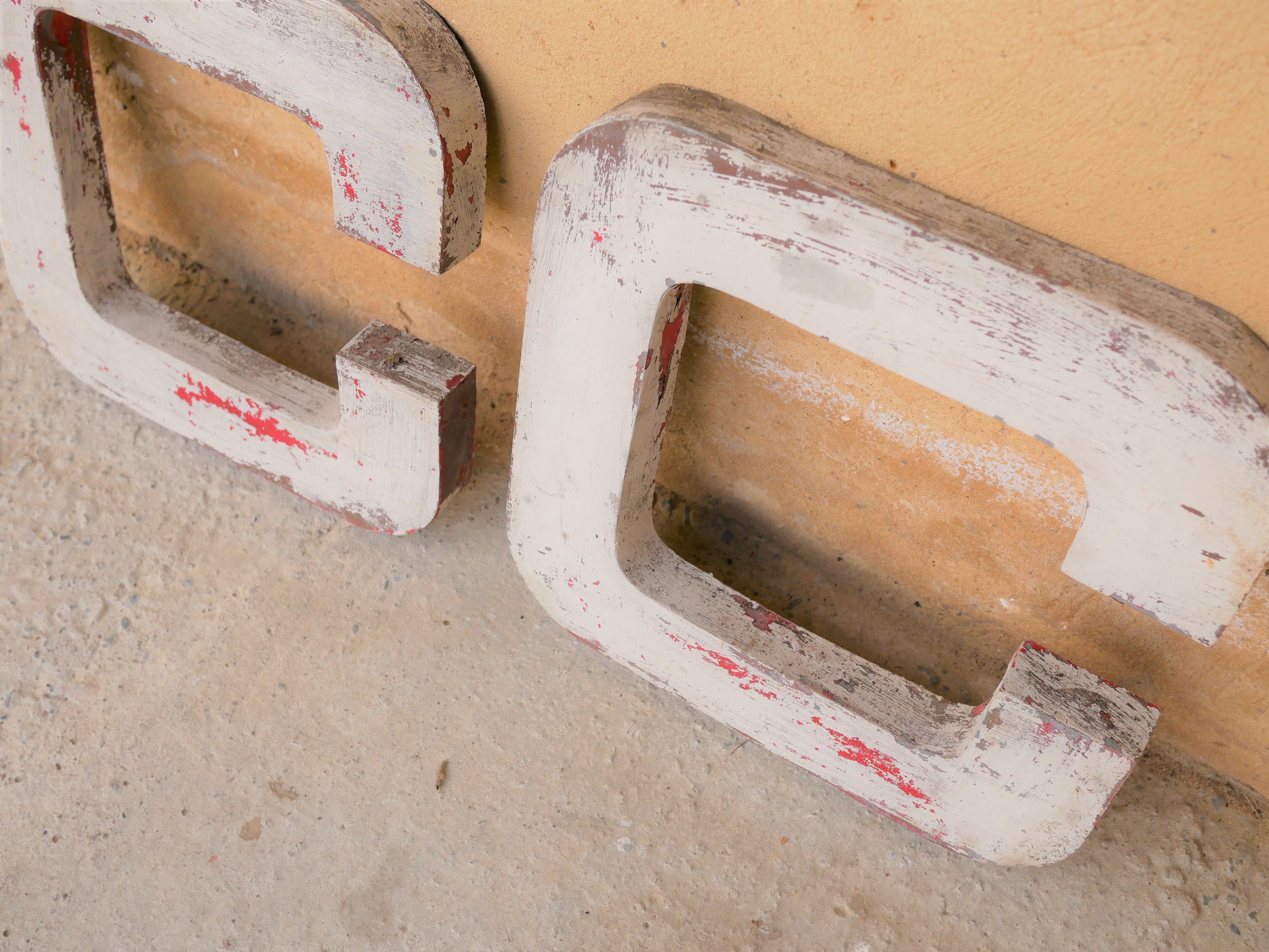 Vintage metal sign letter "C"