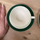 Set of 2 Digoin Sarreguemines cups and saucers