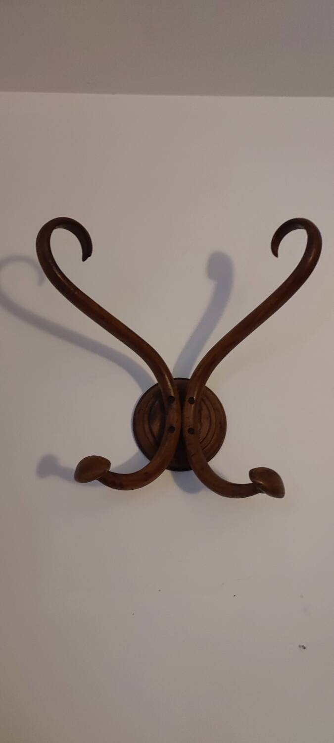Curved wooden coat hook, circa 1900