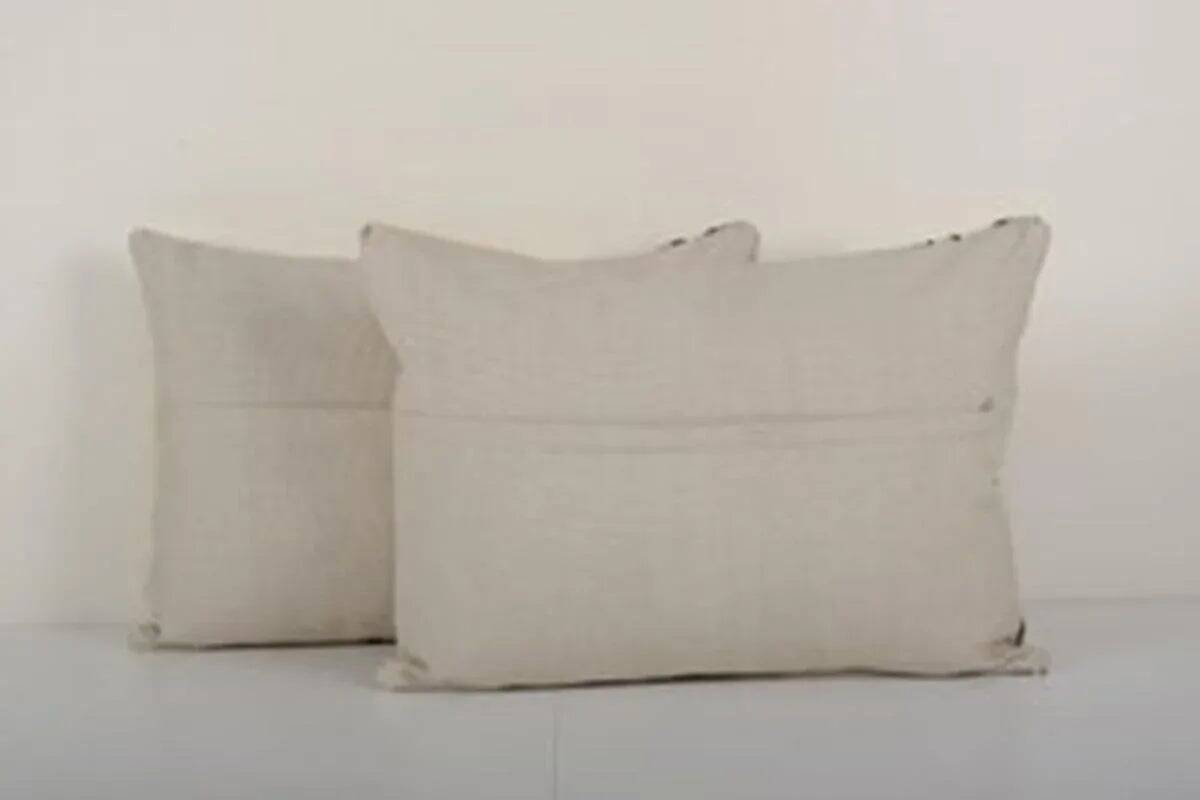 Set of 2 vintage kilim cushion covers 41x61 cm