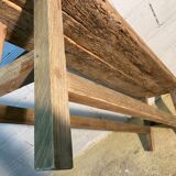 Antique bench in raw wood
