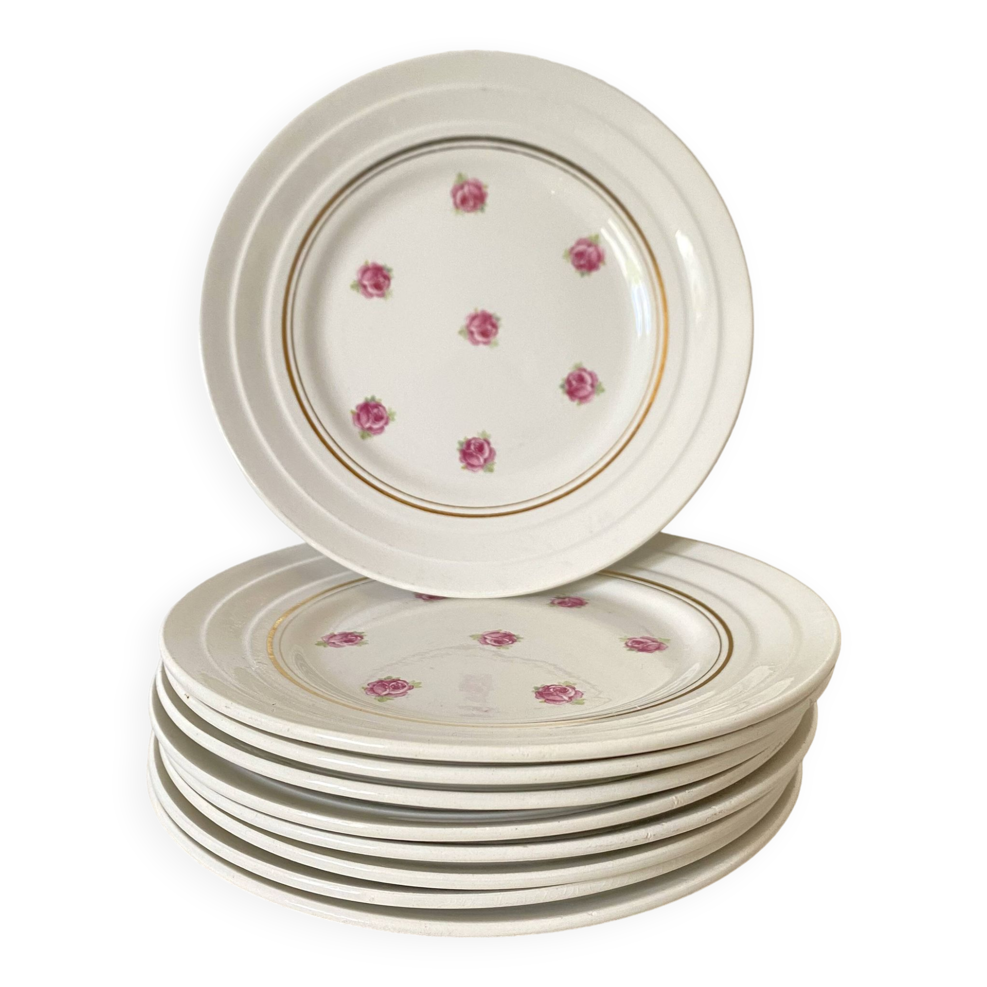 St Amand dessert plates, Roses