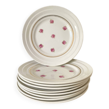 Assiettes à dessert St amand , Roses