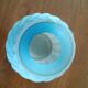 Molded pressed glass blue vase Art Deco, France