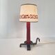 Vintage lamp in burgundy and black leather 1950
