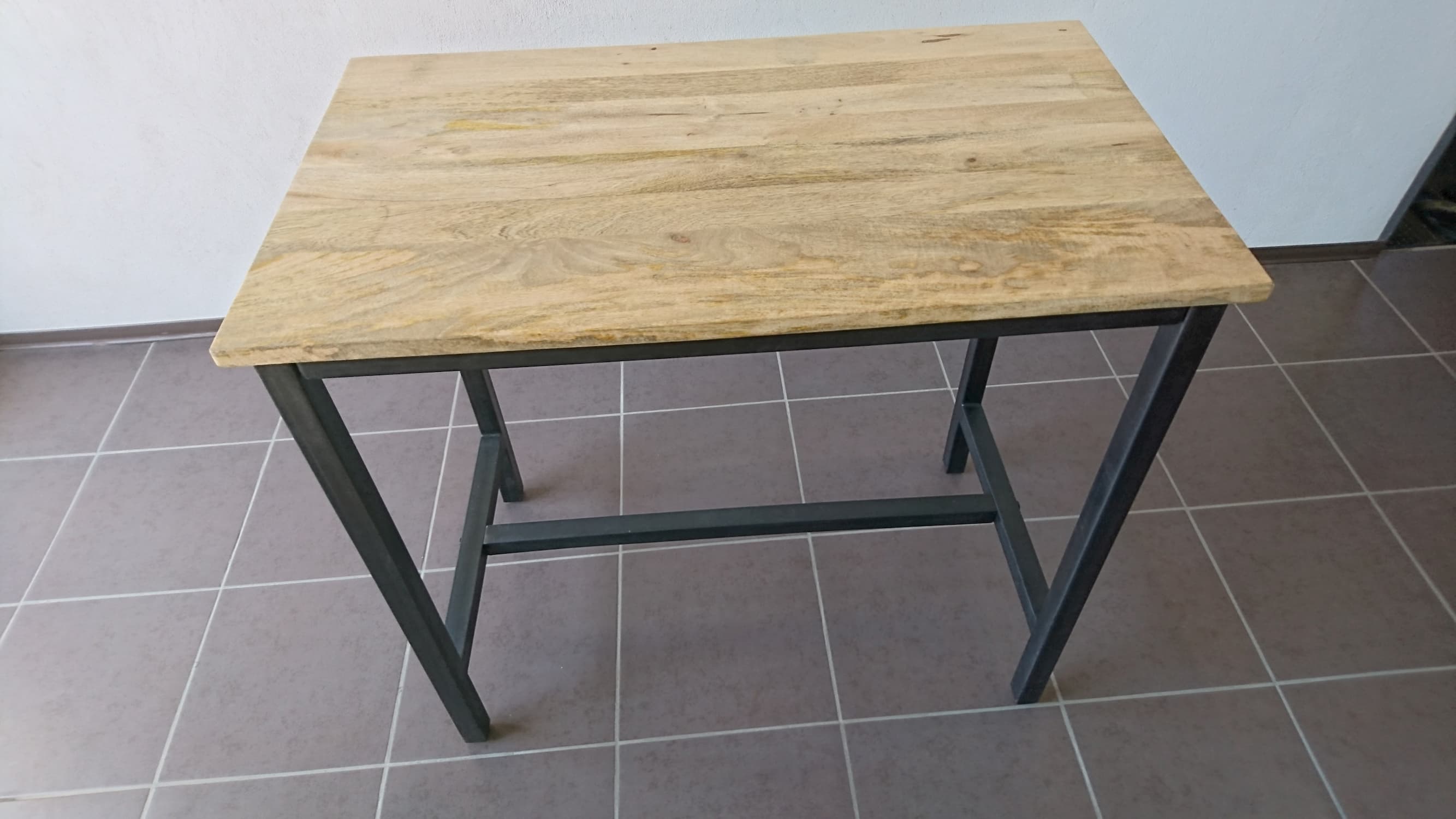 Metal and wood industrial high table