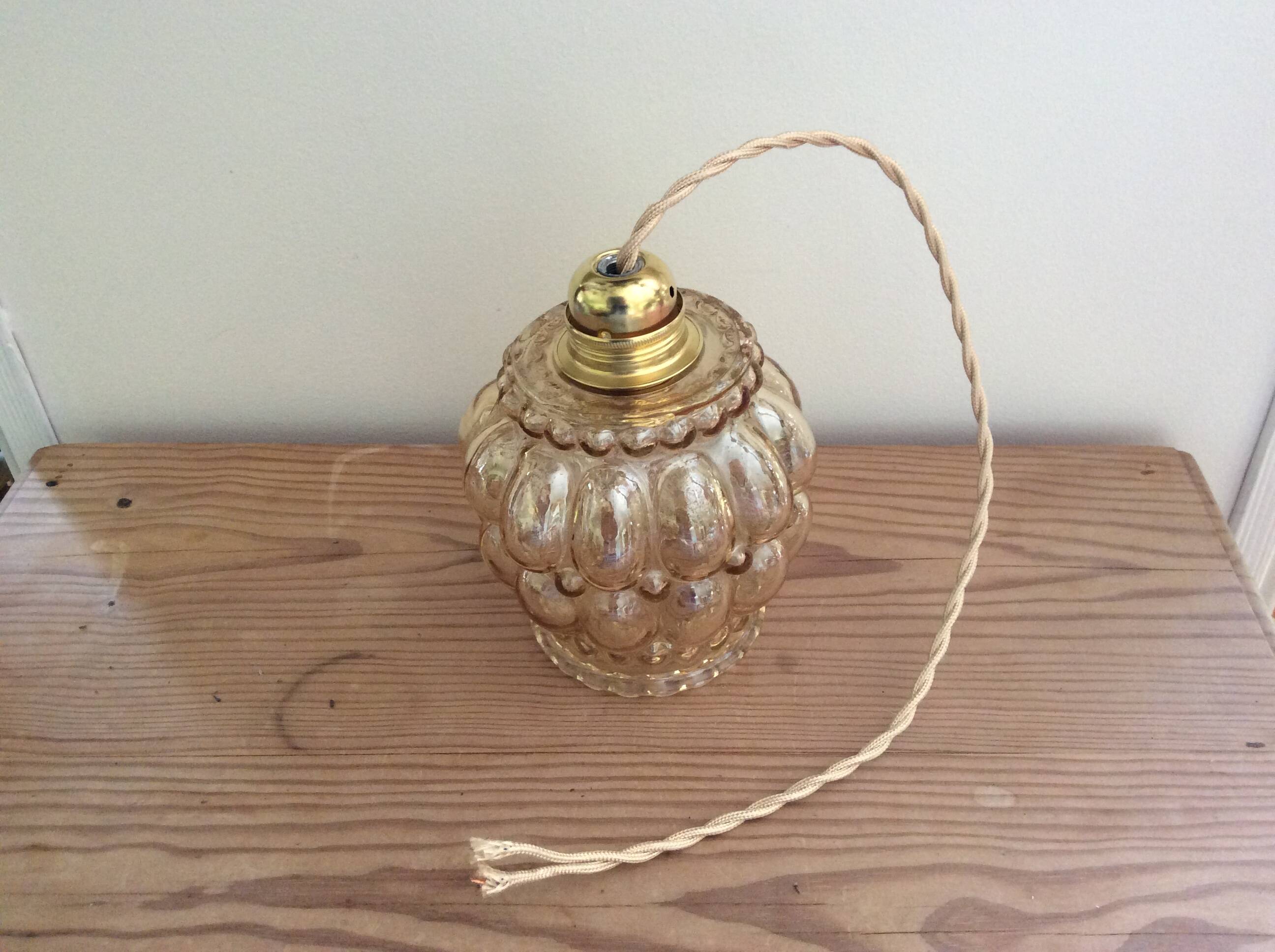 Glass globe pendant light
