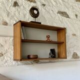 Vintage teak wall bookcase