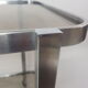 Service trolley brushed steel and 70s smoked glass