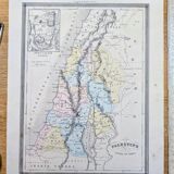 Palestine, old map, printed in 1852.