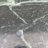 Coffee table in gilded brass and veined green marble