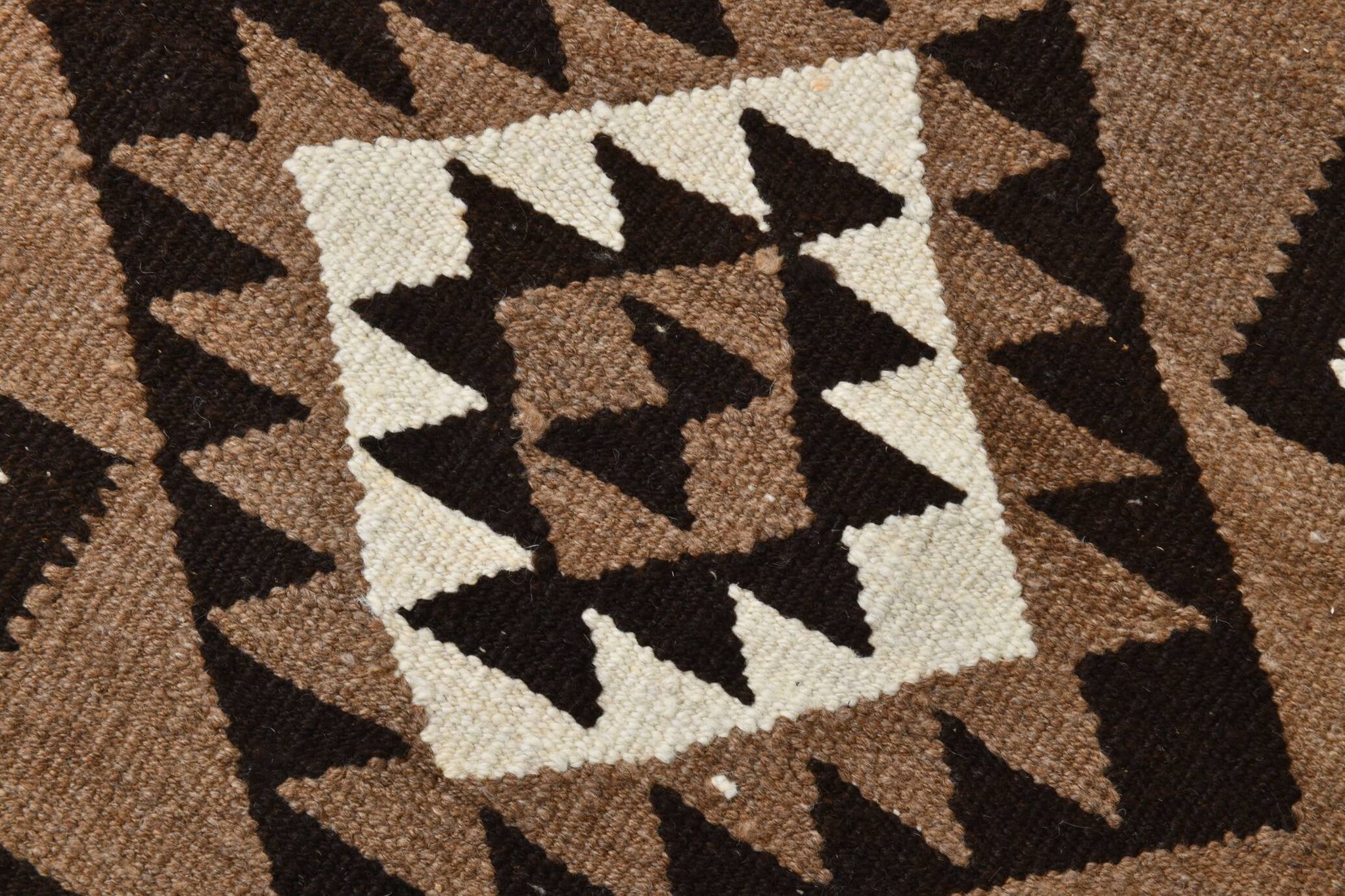 3x11 Kilim Cream & Brown Tribal Kilim Runner Rug, 99x322Cm