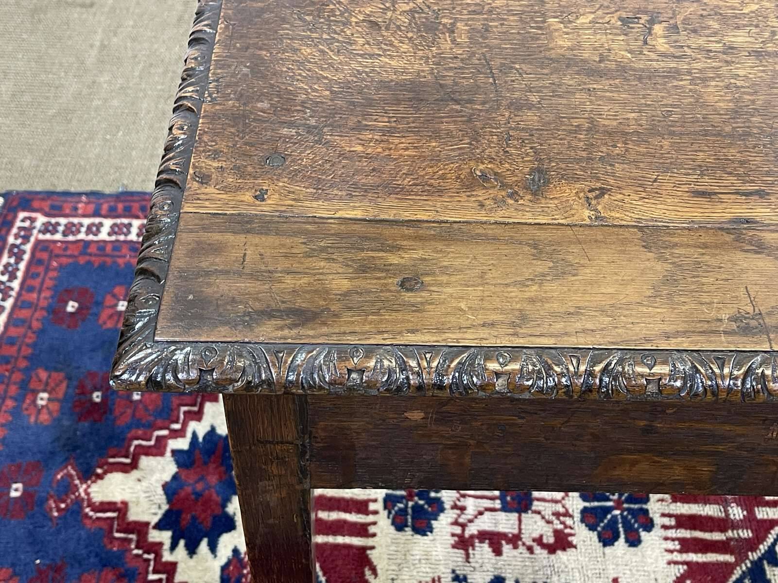 19th century English oak side table