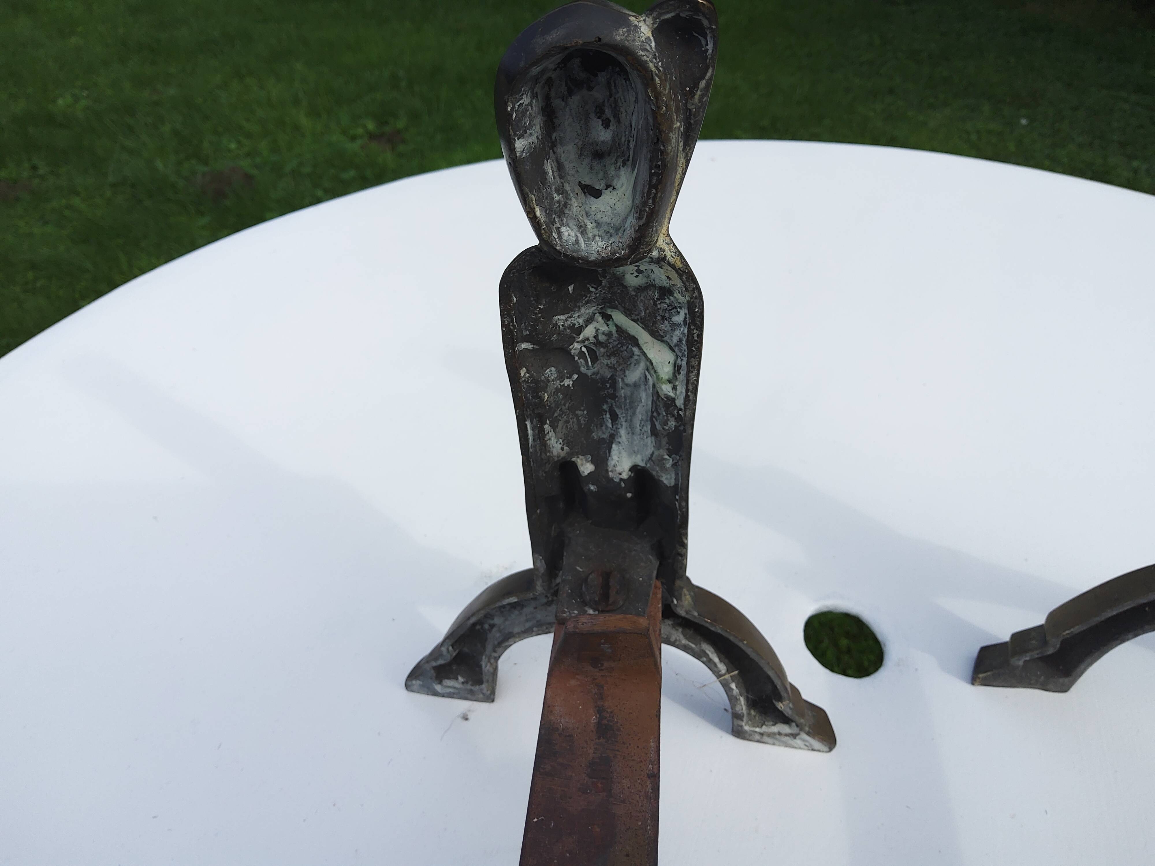 CAP monogrammed andirons