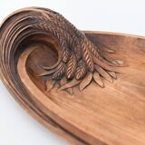 Carved wooden top signed Y. The Meur