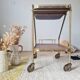 Vintage 1950s dessert bar - Gold metal and wood formica trays