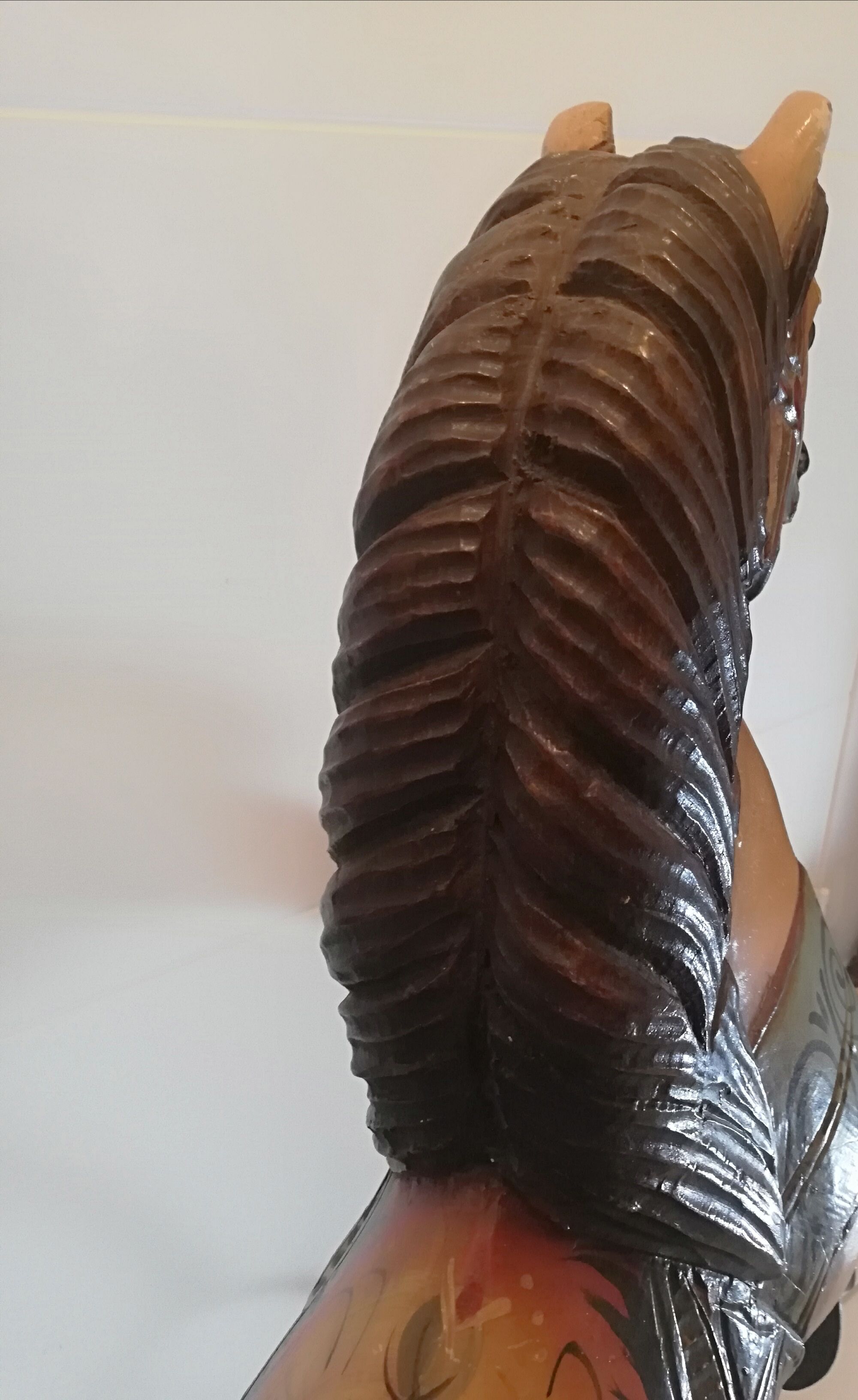 Cheval cabré de manège ou de carrousel forain en bois