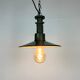 Industrial Green Enamel Pendant Lamp with Cast Aluminium Top, 1960