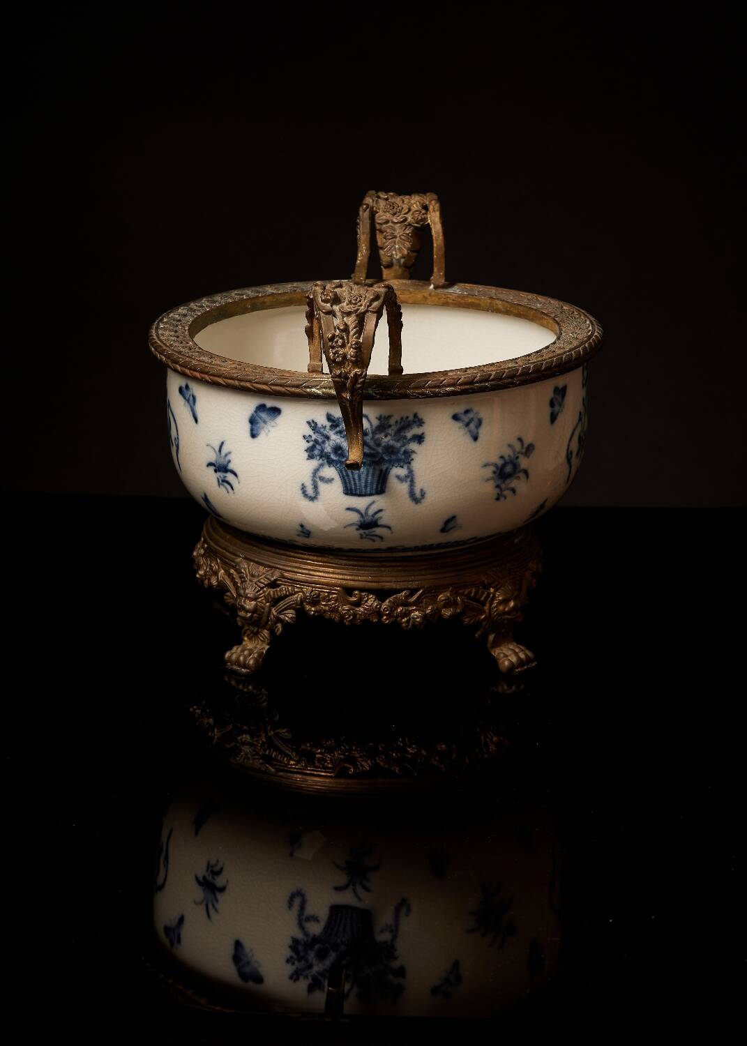 Bronze footed centerpiece