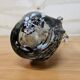 Vintage Murano glass vase, amber/white speckled finger vase