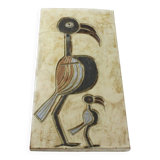 Vintage wall ceramic with bird decoration