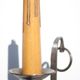 Wrought iron floor lamp Ryckaert JP, Wrought iron and leather floor lamp, living room lamp, 60's