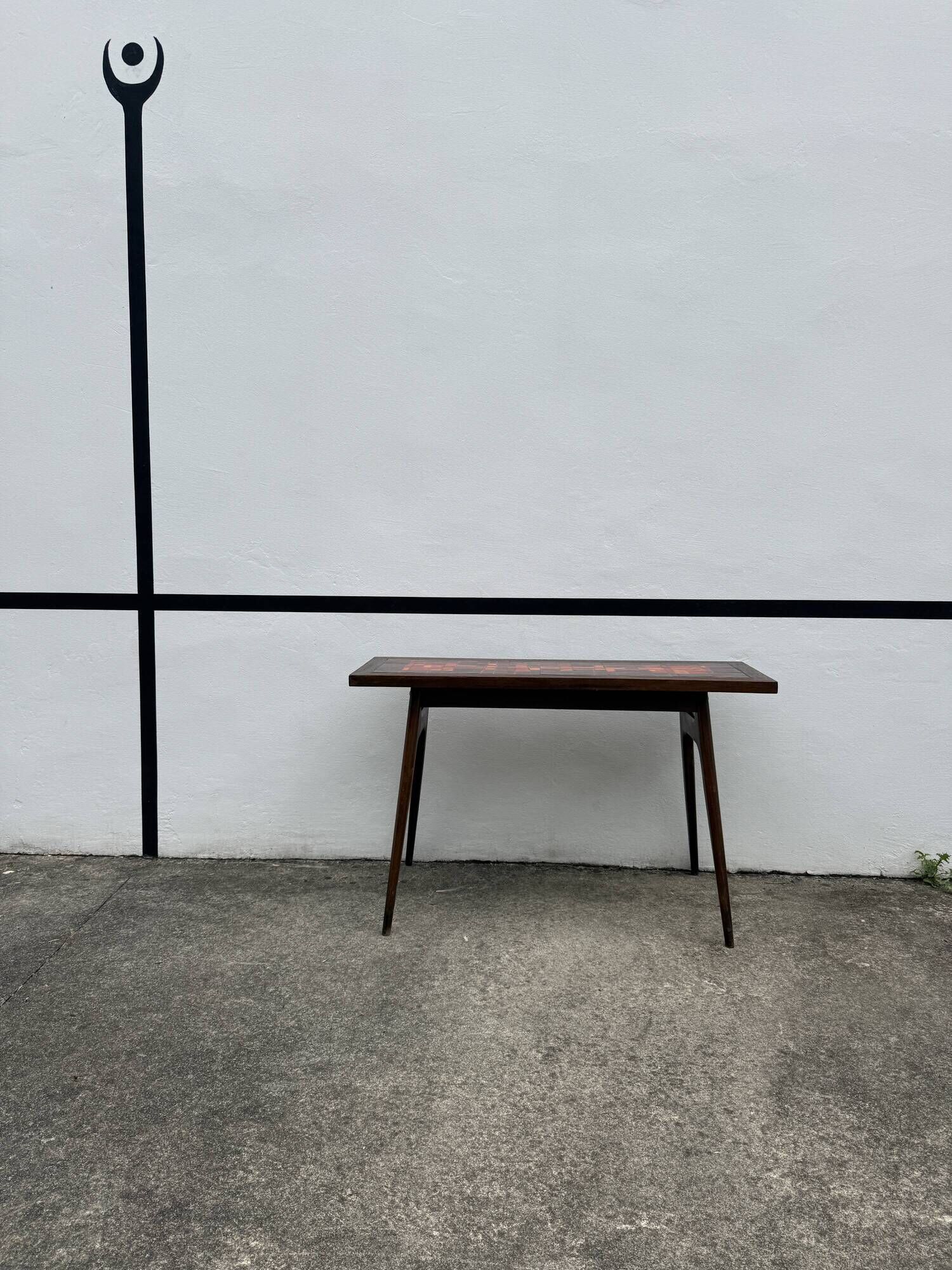 French console table with tiles, by Robert Picault.