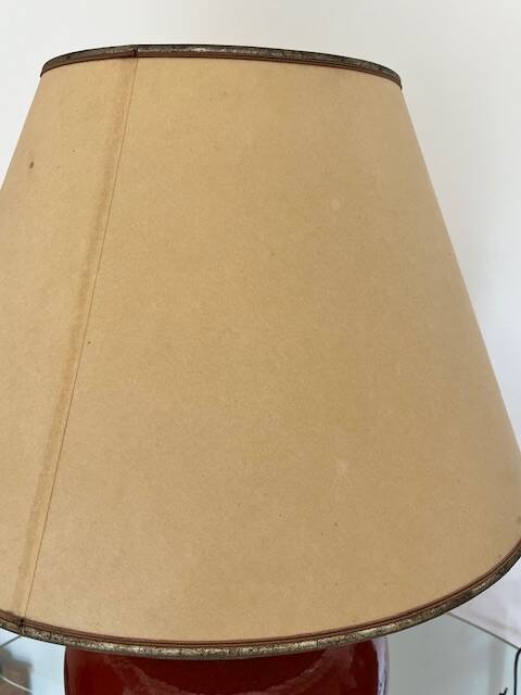 Lampe à poser en céramique rouge