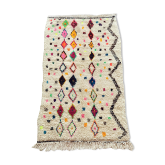 Colorful berber carpet azilal in polka dot and diamond wool