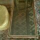 Table low gold tinged metal and imitation tortoiseshell - 70s