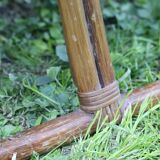 Rattan and wicker bench, vintage