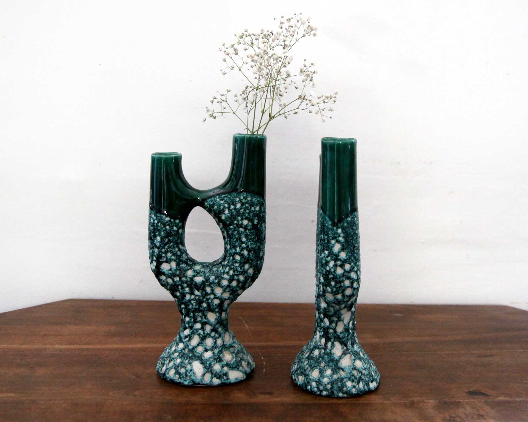 Vintage asymmetrical candlesticks