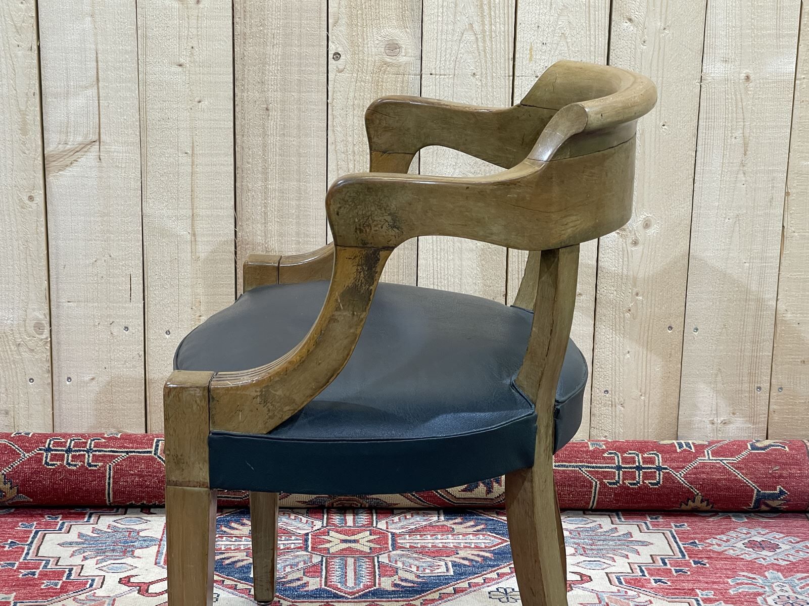 1930s beech and skai office chair