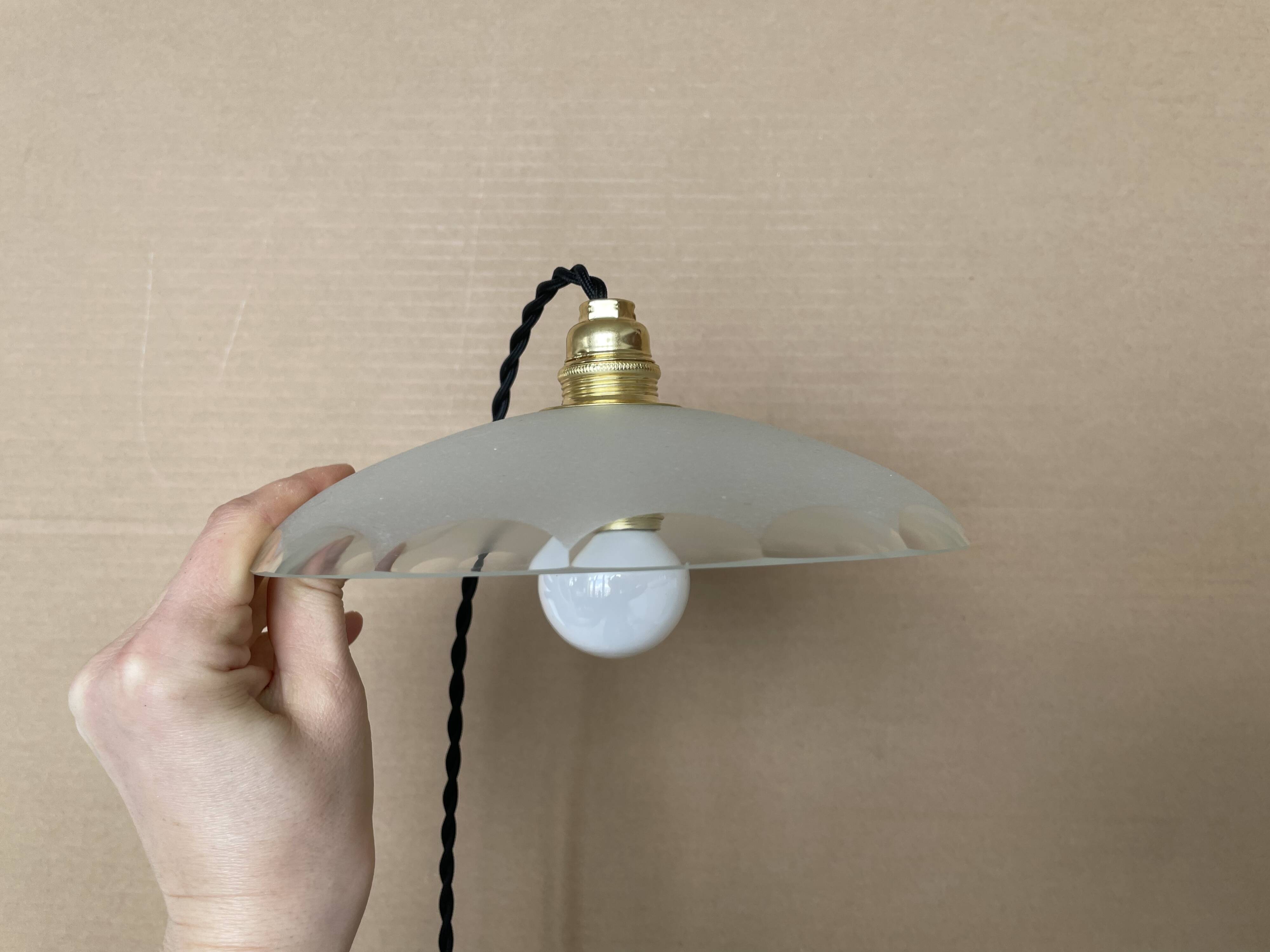 Small antique glass pendant light