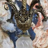 Important gilded bronze chandelier with five lights, Napoléon III period, 19th century.