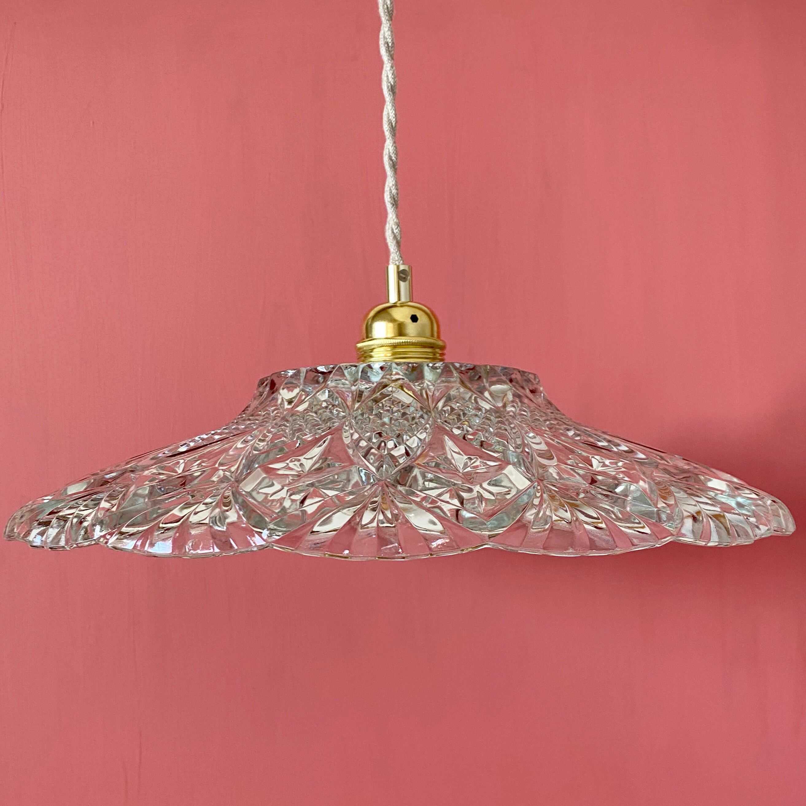 Vintage glass lampshade pendant lamp