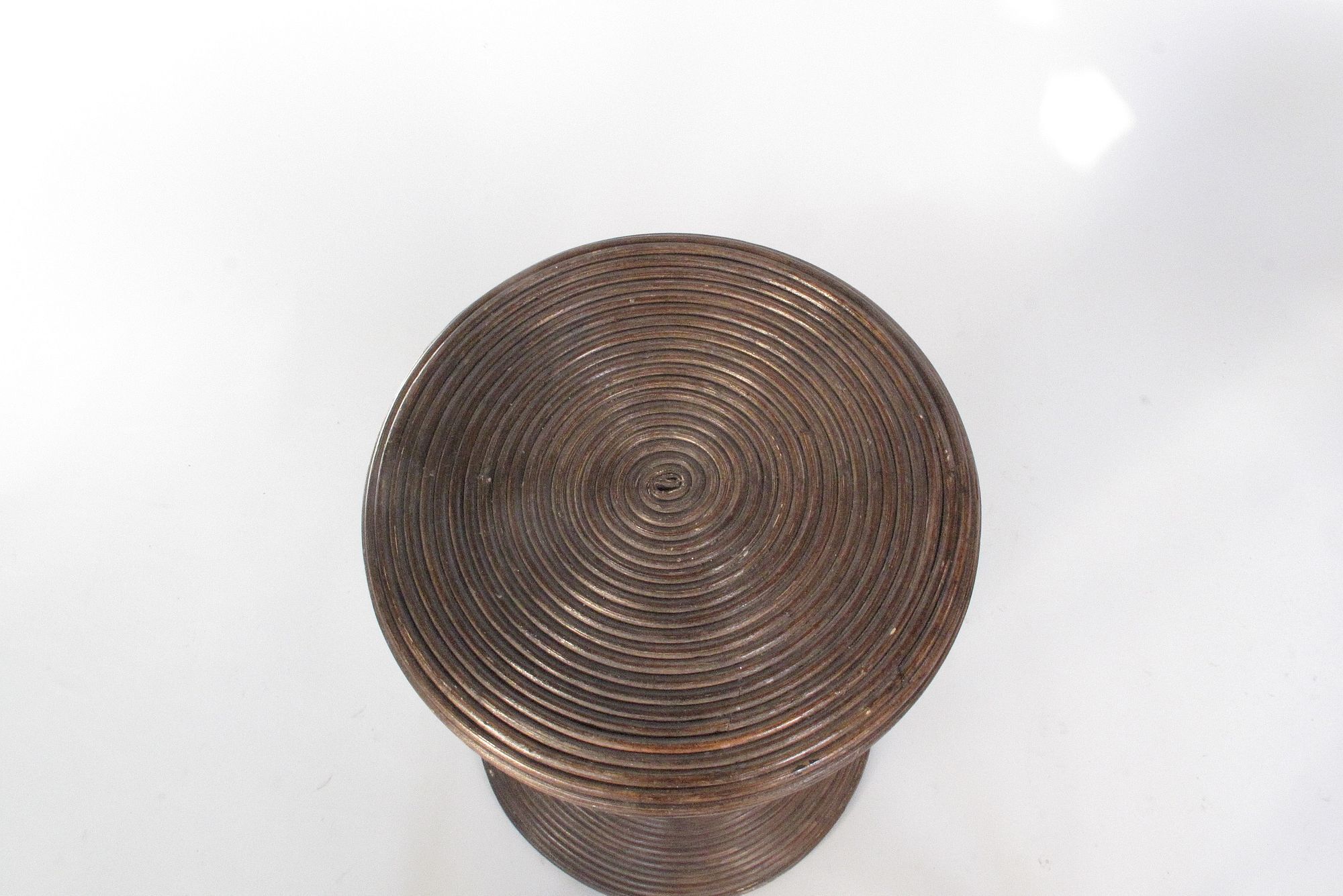 Two Vintage TomTom Stools in Rattan