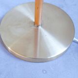 Modern mid-century brass and leather floor lamp Atelje Lyktan, Sweden